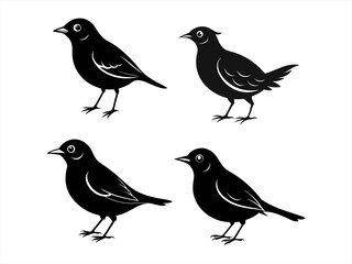 larks bird sihouette black vector bundle