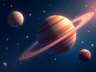 Naklejka premium an illustration of planets and planets in space