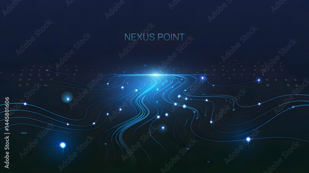 Poster digital future connecting network abstract concept illustration background design