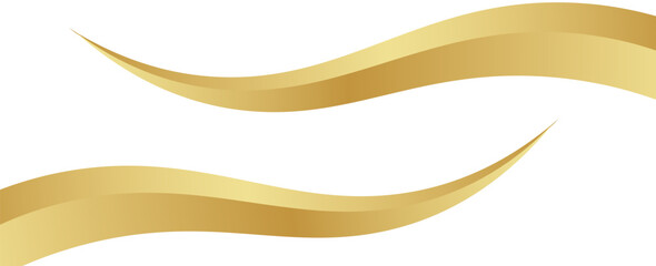 Obraz premium gold wave curve, golden wave corner shape for element, stripes ribbon golden graphic, striped gold. vector