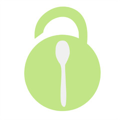 Food Safety Lock Vector Icon