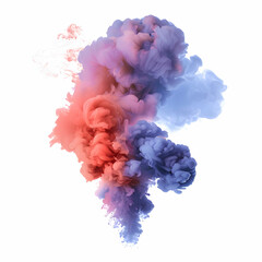 Fototapeta premium Colorful Smoke Swirls in Shades of Pink and Blue Against White Background