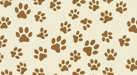 Obraz premium Paw Prints: A Gentle Pattern AI Generated