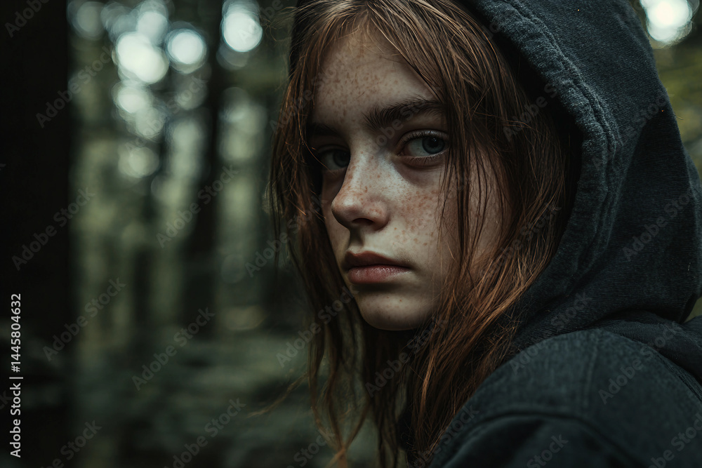 Poster travel and rest in forest generative ai image