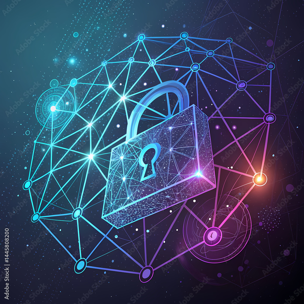 Poster enhancing cyber security a visual representation of data protection and network security