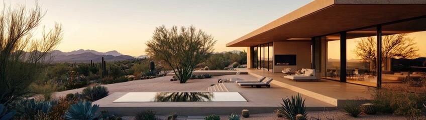 Fototapeta premium Embracing minimalism: the essence of desert living.