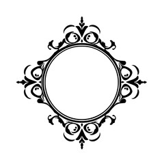 Elegant Black & White Decorative Oval Frame Element
