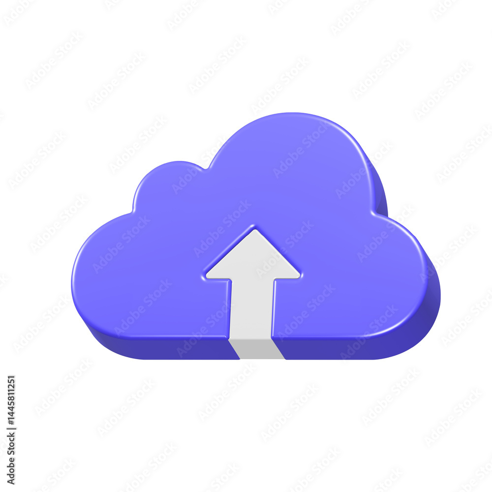Poster upload icon button 3d rendering