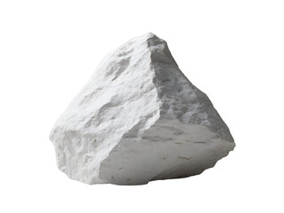 White textured rock against a transparent background with visible stone facets and rough surface details