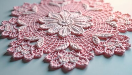 Intricate floral pattern lace doily, delicate texture , lacework, retro, ivory