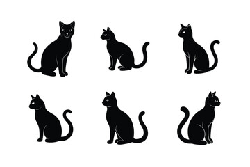 sleek cat silhouette vector modern and sharp design 19