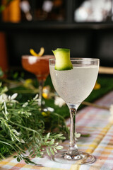 Premium Spring Cocktail with Cucumber Detail