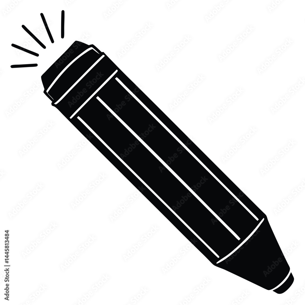 Poster isolated black vector editor using elements highlighter with white background