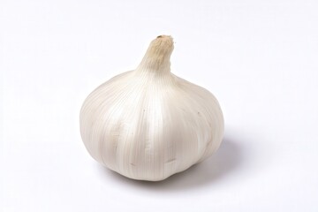 Whole garlic bulb on white background, aromatic spice and cooking ingredient
