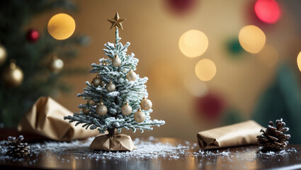 Miniature Christmas Tree Festive Holiday Decor and Cozy Winter Wonderland
