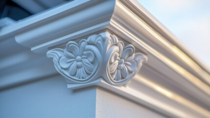 Ornate white decorative trim