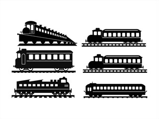 Obraz premium rail sihouette black vector bundle