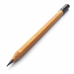 Wooden Pencil with Sharp Point on Isolated White Background