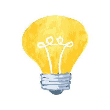 recommend clip art: light bulb idea icon, watercolor lamp vector