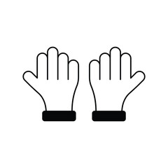 glove glyph outline icon with white background vector stock illustration