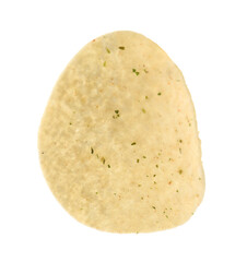 One tasty potato chip isolated on white