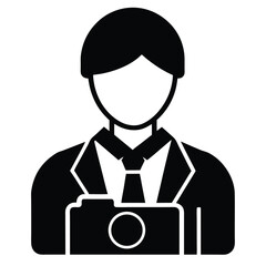 journalist element isolated global media icon on white background