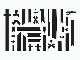 set of black and white icons for design