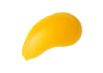 Baby food. Tasty puree on white background, top view