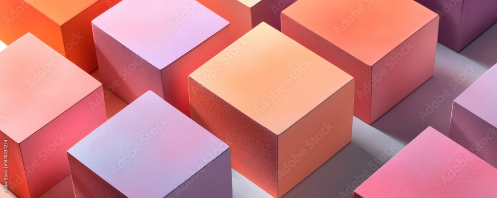 Aufkleber geometric arrangement of multiple colorful square shaped boxes
