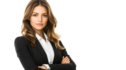 Confident Businesswoman and Individual in Professional Attire Working Together