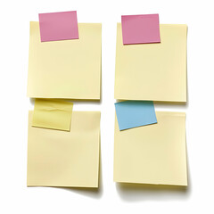 Colorful Sticky Notes on White Background for Office or Home Use