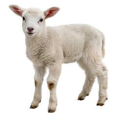 Fototapeta premium Adorable Baby Lamb A Charming Photo of a Young Sheep isolated on transparent background