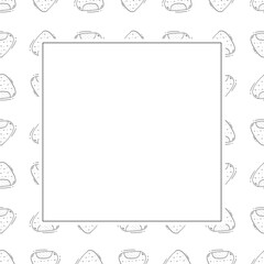 Food frame. doodle fast food square frame. hand drawn food and beverage frame background. food background