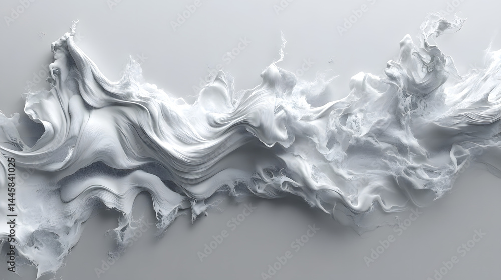 Aufkleber dynamic abstract white texture flowing across horizontal background artistic design minimalist style