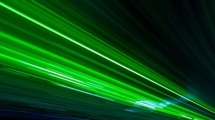 Smooth Green Abstract Light Trails - Flowing Curve Background