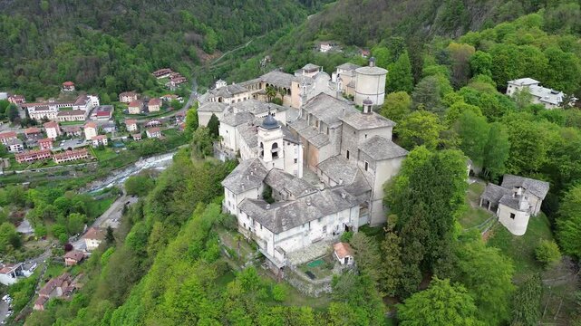 Aerial view of the Sacro Monte of Varallo Sesia