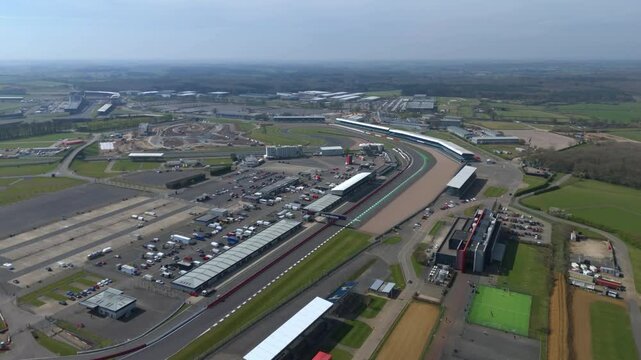 Aerial view of Silverstone Circuit. UK