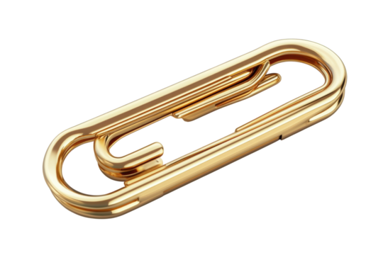 Elegant gold paperclip design stylish luxury accessory polished finish bright lighting close up view - Powered by Adobe