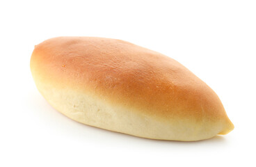 One tasty baked patty isolated on white