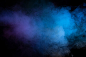 Obraz premium Blue and purple steam on a black background.