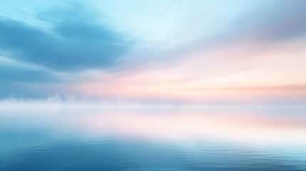 Obraz premium Serene, pastel sunrise over a tranquil lake