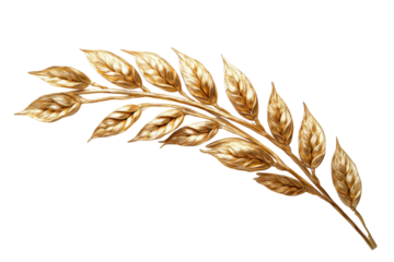 Elegant gold leaf branch jewelry detail exquisite craftsmanship ornate design bright background