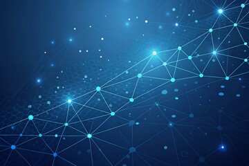 Abstract Blue Network Background Connectivity, Technology, and Innovation