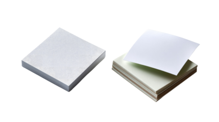 Stacked Paper Blocks: A meticulously composed shot showcases stacks of pristine, square paper blocks. These versatile elements, perfect for various uses, stand out with their clean aesthetic.