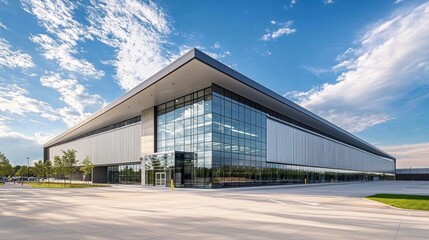 Obraz premium A cutting-edge logistics center equipped with advanced technology.