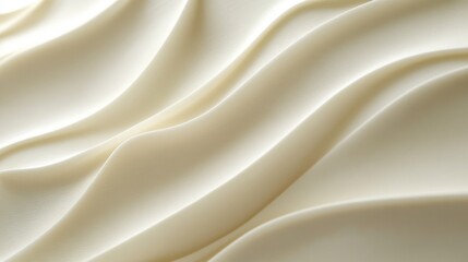 Obraz premium Smooth, flowing cream-colored fabric draping elegantly, showcasing texture