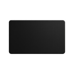 Detailed study of a simple blank dark rectangle featuring softly rounded corners and a uniform, smooth surface texture.