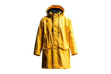 A Yellow Raincoat isolated on transparent background
