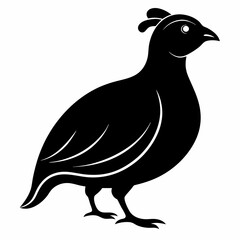 Classic Black Quail Shape Illustration