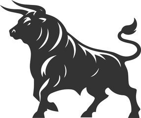 Vector bull silhouette design